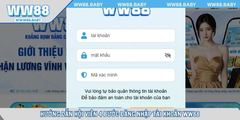 Hướng dẫn hội viên 4 bước đăng nhập tài khoản WW88