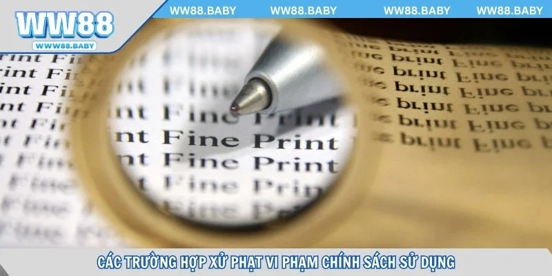 Các trường hợp xử phạt vi phạm chính sách sử dụng