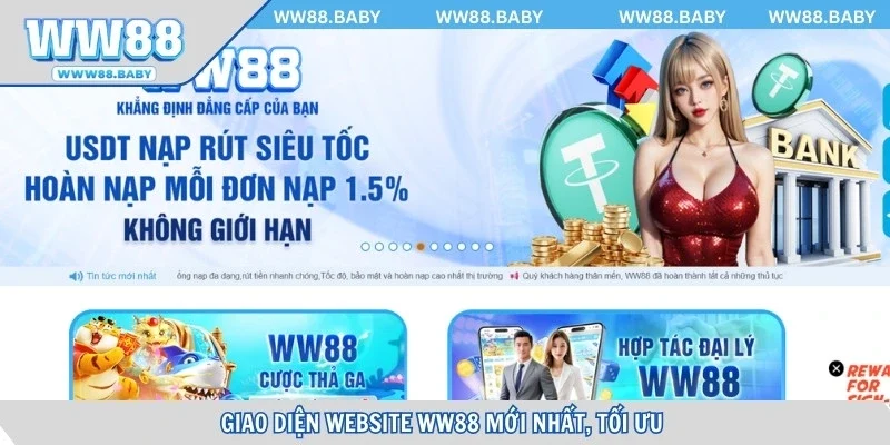 Giao diện website mới nhất, tối ưu thân thiện người dùng tại W88